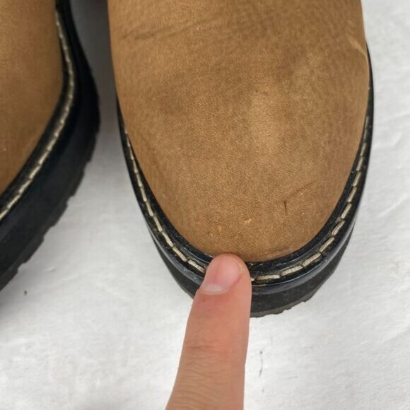 Madewell Kristin Chelsea Boots Womens 9.5 Brown Leather Lugsole Combat Chunky - Picture 8 of 16